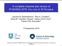 A Complete Massive Star Census of R136/NGC2070: the Core of 30