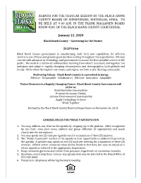 AGENDA for the REGULAR SESSION of the BOARD of SUPERVISORS January 21, 2020