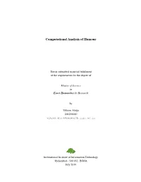Computational Analysis of Humour