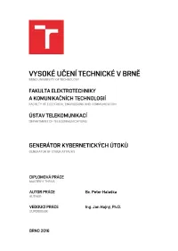 Generátor Kybernetických Útoků Generator of Cyber Attacks