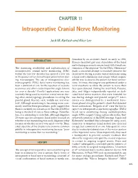 Intraoperative Cranial Nerve Monitoring