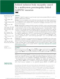 Isolated Inclusion Body Myopathy Caused by a Multisystem Proteinopathy–Linked Hnrnpa1 Mutation