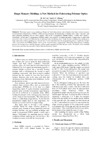 Shape Memory Molding: a New Method for Fabricating Polymer Optics