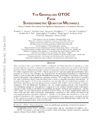 THE GENERALIZED OTOC from SUPERSYMMETRIC QUANTUM MECHANICS Study of Random Fluctuations from Eigenstate Representation of Correlation Functions