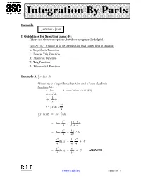 Integration by Parts