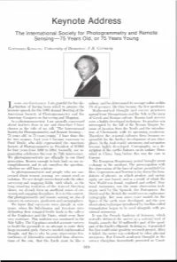 Keynote Address : the International Society for Photogrammetry And