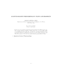 Quantum-Gravity Phenomenology: Status and Prospects