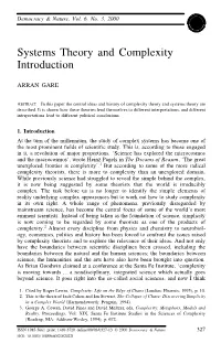 Systems Theory and Complexity Introduction