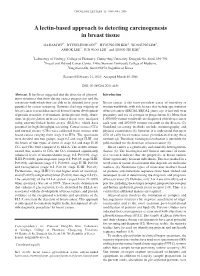 A Lectin-Based Approach to Detecting Carcinogenesis in Breast Tissue
