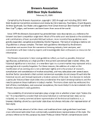 Brewers Association 2020 Beer Style Guidelines February 21, 2020