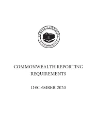 Commonwealth Reporting Requirements December 2020