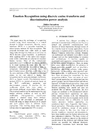 Emotion Recognition Using Discrete Cosine Transform and Discrimination Power Analysis