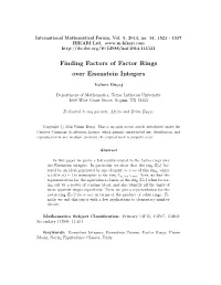 Finding Factors of Factor Rings Over Eisenstein Integers