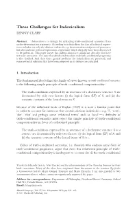 Three Challenges for Indexicalism LENNY CLAPP