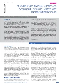 An Audit of Bone Mineral Density and Associated Factors in Patients With