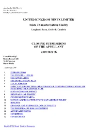 Closing Submissions of the Appellant Contents
