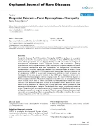 Congenital Cataracts–Facial Dysmorphism–Neuropathy