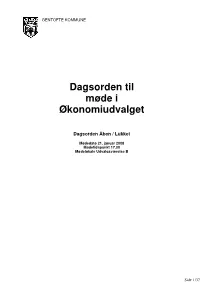 Dagsorden Til Møde I Økonomiudvalget
