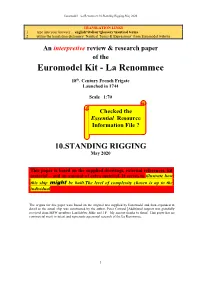 Standing Rigging.May 2020