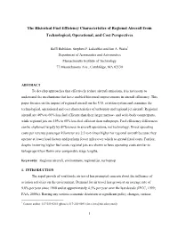 The Historical Fuel Efficiency Characteristics of Regional Aircraft from Technological, Operational, and Cost Perspectives