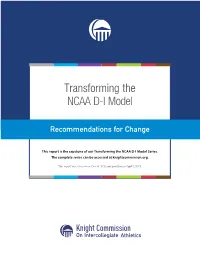 Transforming the NCAA D-I Model