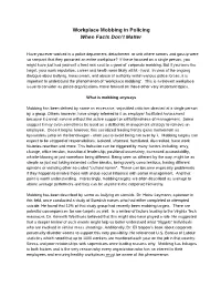 Workplace Mobbing in Policing When Facts Don't Matter