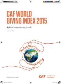 CAF WORLD GIVING INDEX 2015 a Global View of Giving Trends
