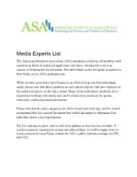Media Experts List