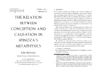 The Relation Between Conception and Causation in Spinoza's