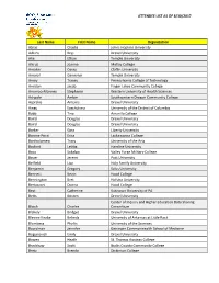 ATTENDEE LIST AS of 8/30/2017 Last Name First
