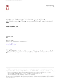 Contribution of Waterborne Nitrogen Emissions to Hypoxia-Driven Marine Eutrophication: Modelling of Damage to Ecosystems in Life Cycle Impact Assessment (LCIA)