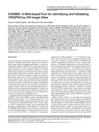 COSMID: a Web-Based Tool for Identifying and Validating CRISPR/Cas Off-Target Sites