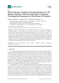 Direct Selective Oxidative Functionalization of C–H Bonds with H2O2: Mn-Aminopyridine Complexes Challenge the Dominance of Non-Heme Fe Catalysts