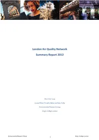 London Air Quality Network Summary Report 2012