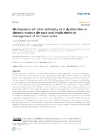 Mechanisms of Lower Extremity Vein Dysfunction in Chronic Venous Disease and Implications in Management of Varicose Veins