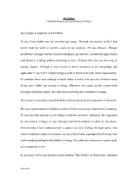 My Kafka: Internal Poems As Derivatives of Prose