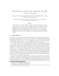 Two Deductive Systems for the Constructive Logic S4, a Formal Veriﬁcation