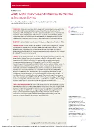 Acute Aortic Dissection and Intramural Hematoma a Systematic Review