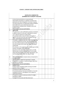 Examination of Sensory Function)