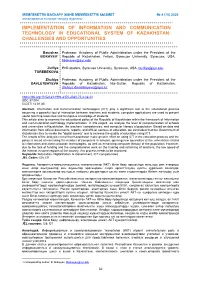 Implementation of Information and Communication Technology in Educational System of Kazakhstan: Challenges and Opportunities