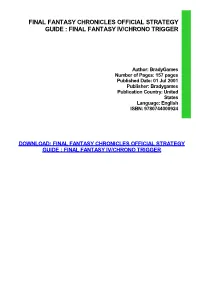 {PDF} Final Fantasy Chronicles Official Strategy Guide