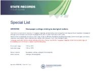 Special List Index for GRG52/90