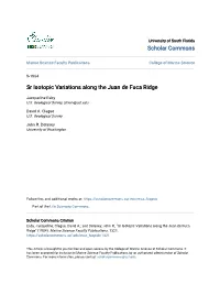 Sr Isotopic Variations Along the Juan De Fuca Ridge