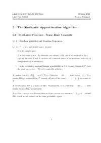 Stochastic Approximation Algorithm