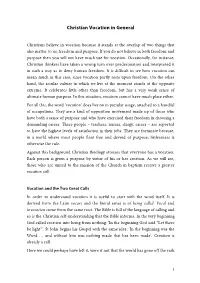 Christian Vocation in General