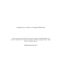Community Service and Service-Learning in CSEE Schools a Study Conducted on Behalf of the Council for Spiritual and Ethical Educ