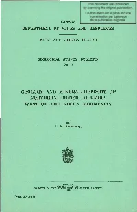 Department of Mines and Resources Geology And