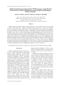 Habitat Classification Using Landsat 7ETM+ Imagery of the Ikh Nart