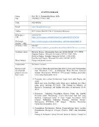 Prof. Dr. Ir. Syamsuddin Hasan, M.Sc. Nip : 19520923 197903 1 002 Nidn