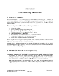 Transaction Log Instructions